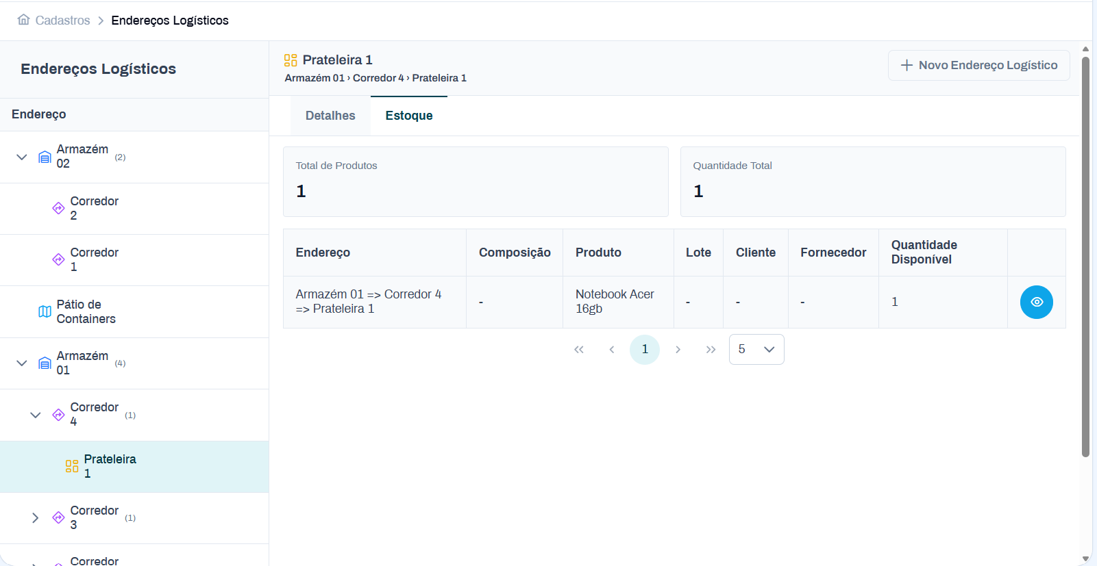 Dashboard de Estoque